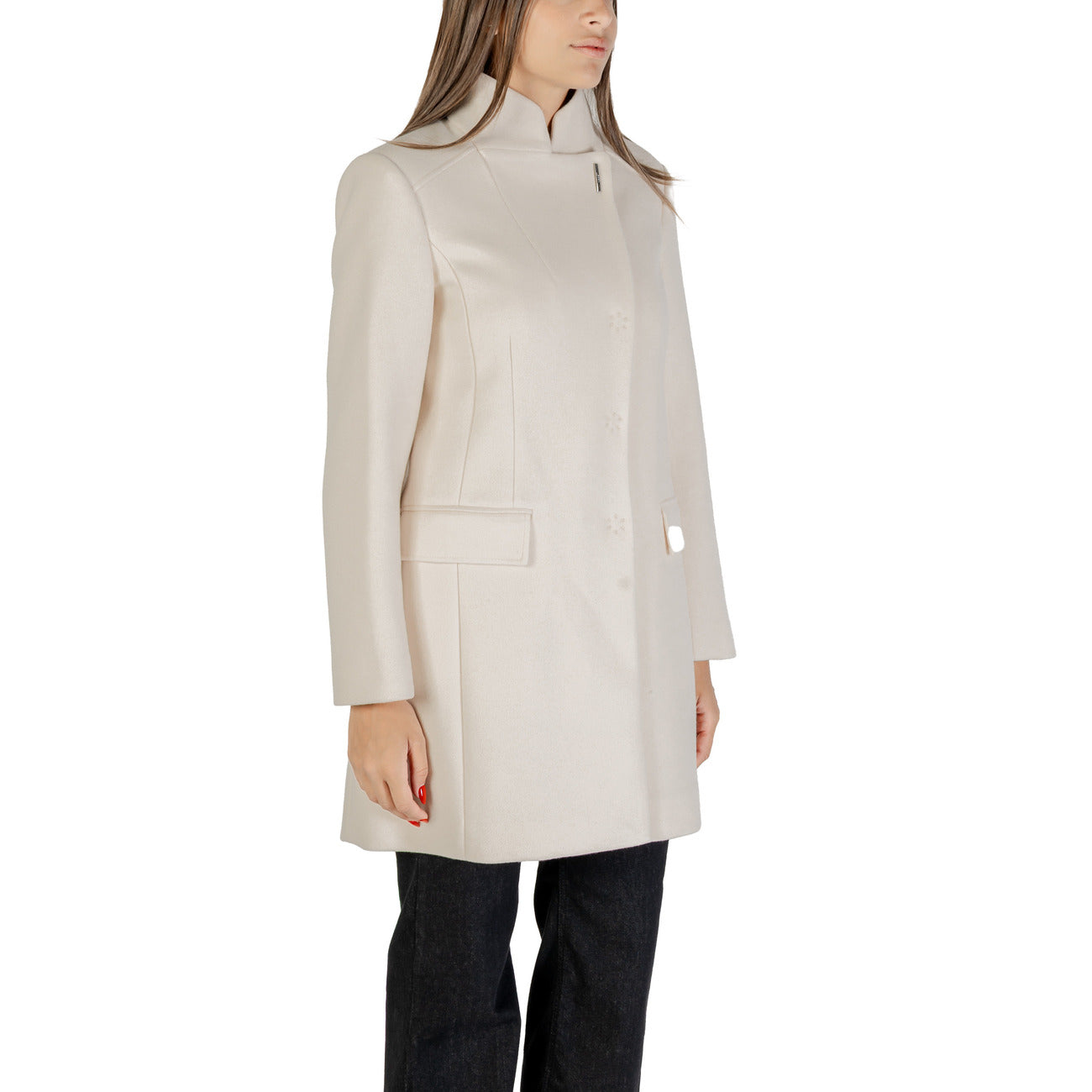Liu Jo Manteau Femme Beige à Boutons-Pression – Automne/Hiver