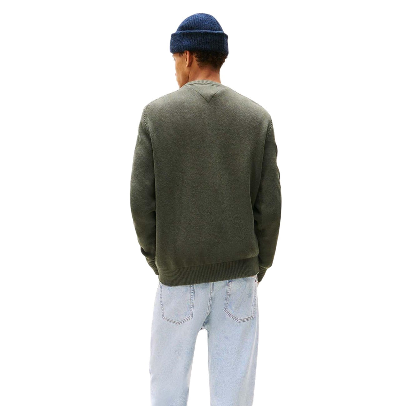 Tommy Hilfiger Pull Homme Vert en Coton Bio – Automne/Hiver