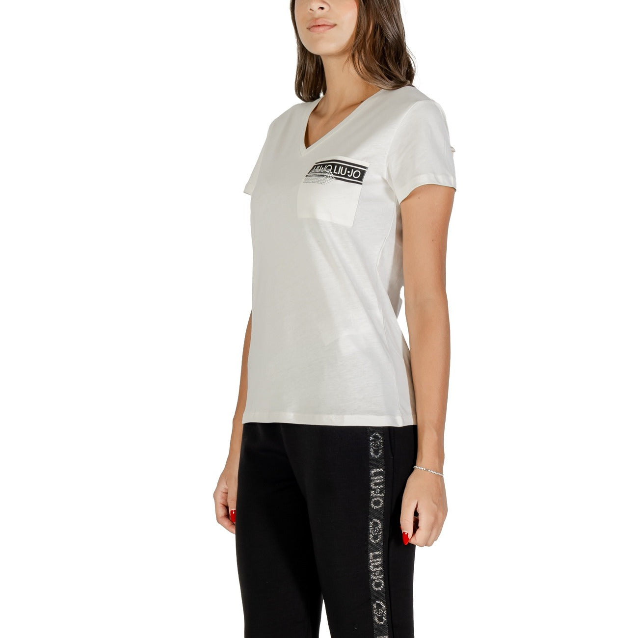 Liu Jo T-Shirt Femme Blanc Col V – Automne/Hiver
